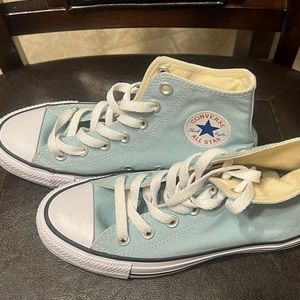 Blue high top converse. Woman’s 6 mens 4